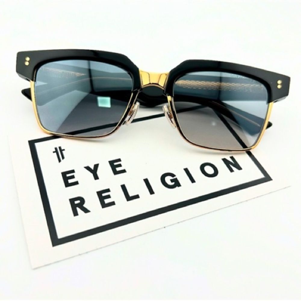 Stylish Cutler & Gross 1348 Black and Gold Sunglasses